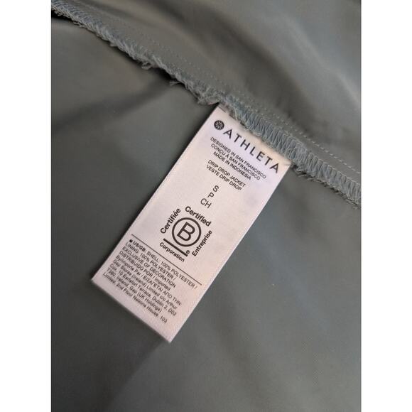 ATHLETA Drip Drop Jacket Minimalistic Grey Lightweight Gray/Green S Small - Picture 8 of 16